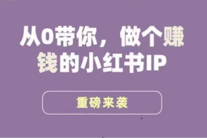 小红书运营大宝典，从0带你做个赚钱的小红书IP