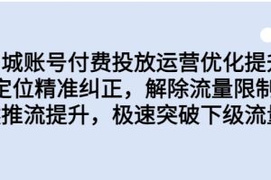 同城账号付费投放运营优化提升，定位精准纠正，解除流量限制，自然推流提升