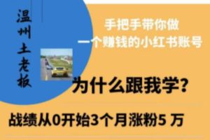 小红书引流获客训练营，手把手带你做一个赚钱的小红书账号