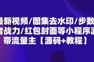 最新视频/图集去水印/步数/王者战力/红包封面等 带流量主(小程序源码+教程)