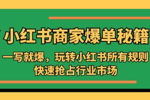 小红书·商家爆单秘籍：一写就爆，玩转小红书所有规则，快速抢占行业市场