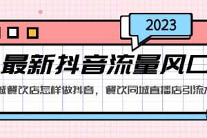 2023最新抖音流量风口，同城餐饮店怎样做抖音，餐饮同城直播店引流方法