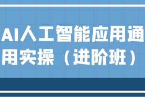 AI人工智能应用通用实操（进阶班），ChatGPT和AI绘画教学演练，AIGC为行业赋能变现！