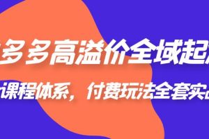 拼多多-高溢价 全域 起爆，6大课程体系，付费玩法全套实战！