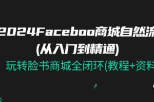 2024Faceboo 商城自然流(从入门到精通)，玩转脸书商城全闭环(教程+资料)