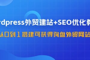 WordPress外贸建站+SEO优化教程，从0到1搭建可获得询盘外贸网站（57节课）