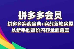 拼多多会员实战宝典+实战落地实操，从新手到高阶内容全面覆盖