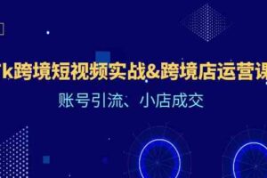 Tk跨境短视频实战&跨境店运营课：账号引流、小店成交