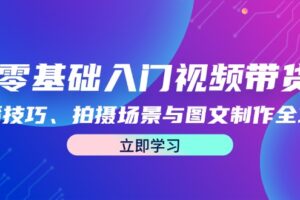 零基础入门视频带货：直播技巧、拍摄场景与图文制作全攻略