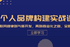 个人品牌构建实战课：从互联网规律到气质开发，再到商业化之路，全程解析