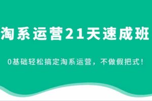 淘系运营21天速成班，0基础轻松搞定淘系运营，不做假把式！