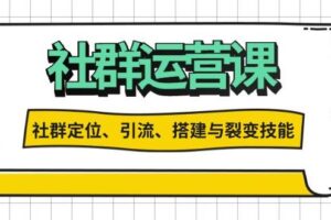 社群运营打卡计划：解锁社群定位、引流、搭建与裂变技能