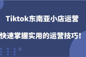 Tiktok东南亚小店运营，快速掌握实用的运营技巧！